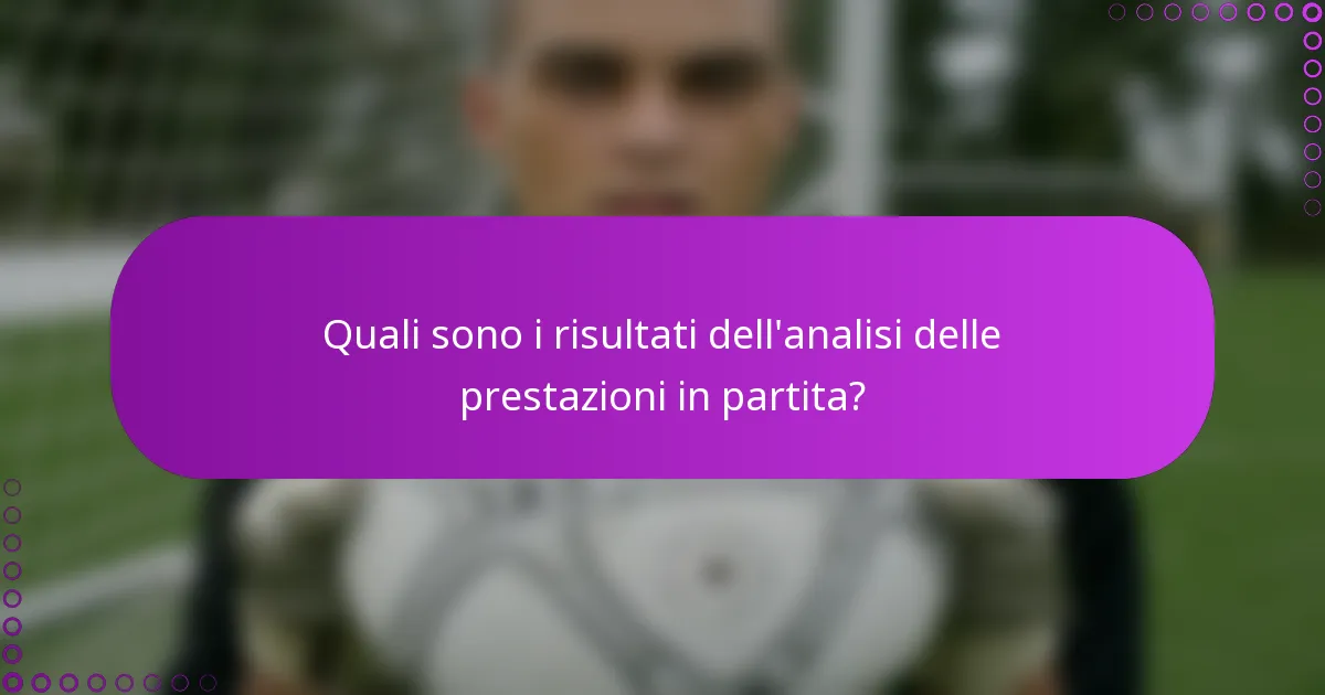 Quali sono i risultati dell'analisi delle prestazioni in partita?