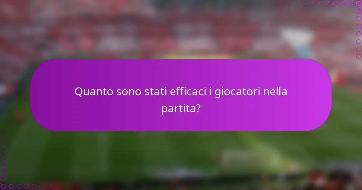 Quanto sono stati efficaci i giocatori nella partita?